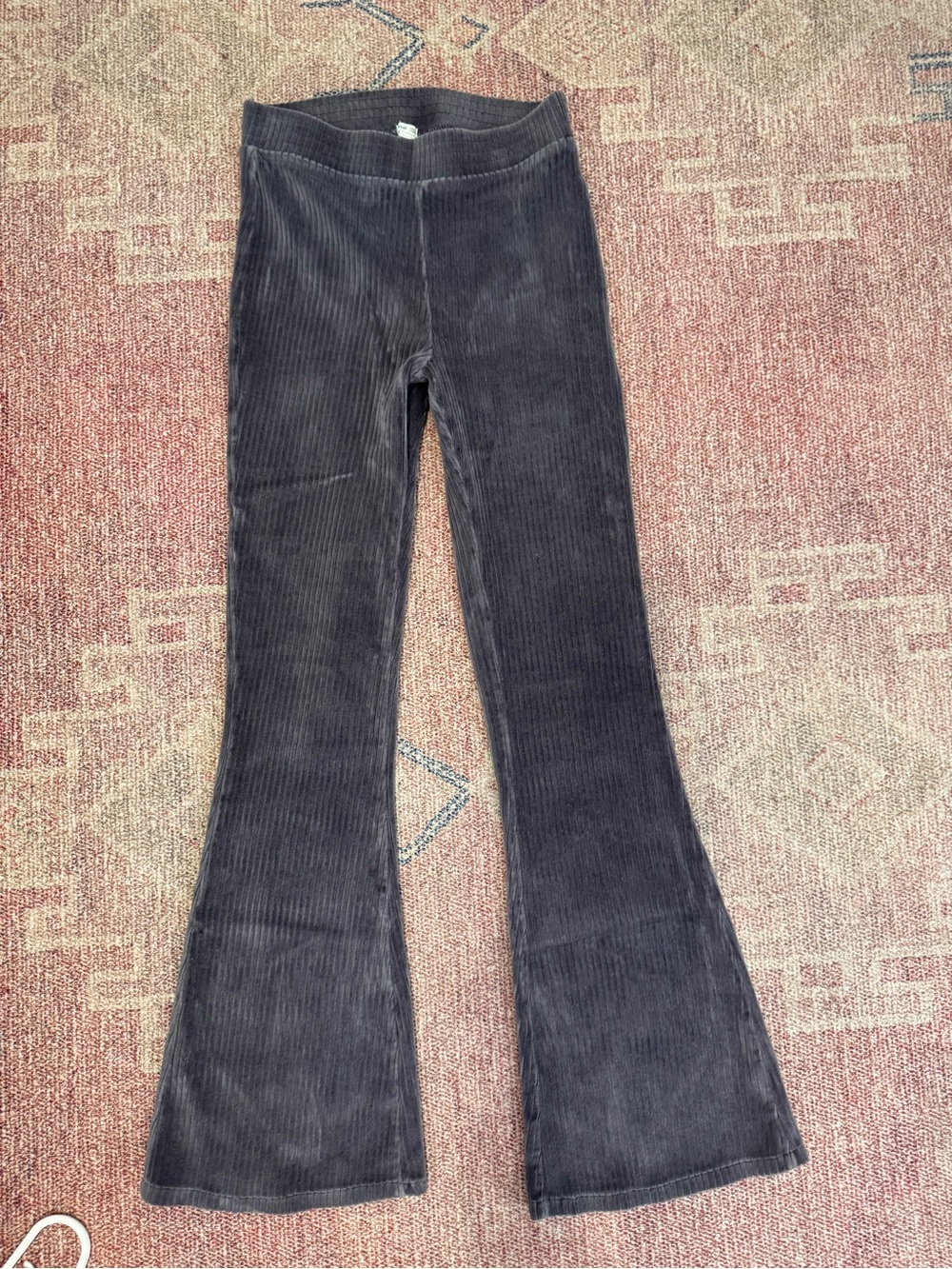 Aerie high rise ribbed velour boot cut pull on pants size small
